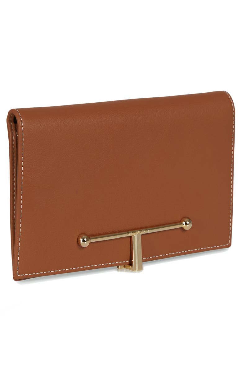 Strathberry Large Melville Street Leather Wallet, Alternate, color, Chestnut - Vanilla Stitch