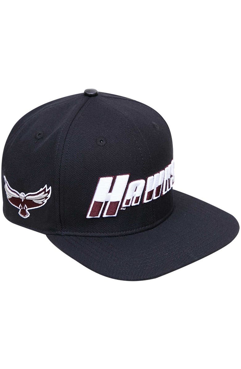 PRO STANDARD Men's Pro Standard Black Maryland Eastern Shore Hawks Arch Over Logo Evergreen Snapback Hat, Main, color, Black