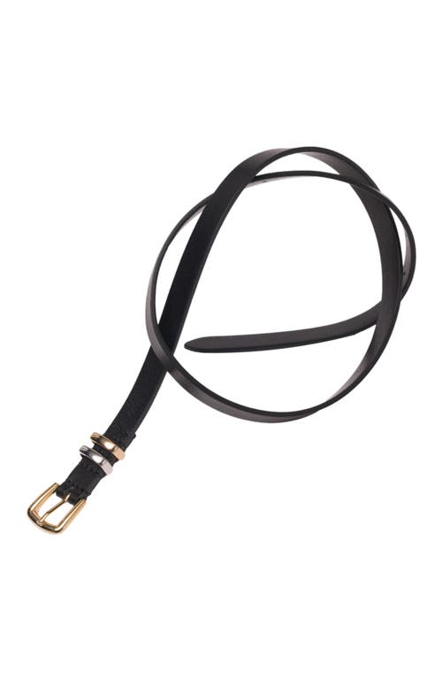 Maje Slim Belt With Square Buckle In Black