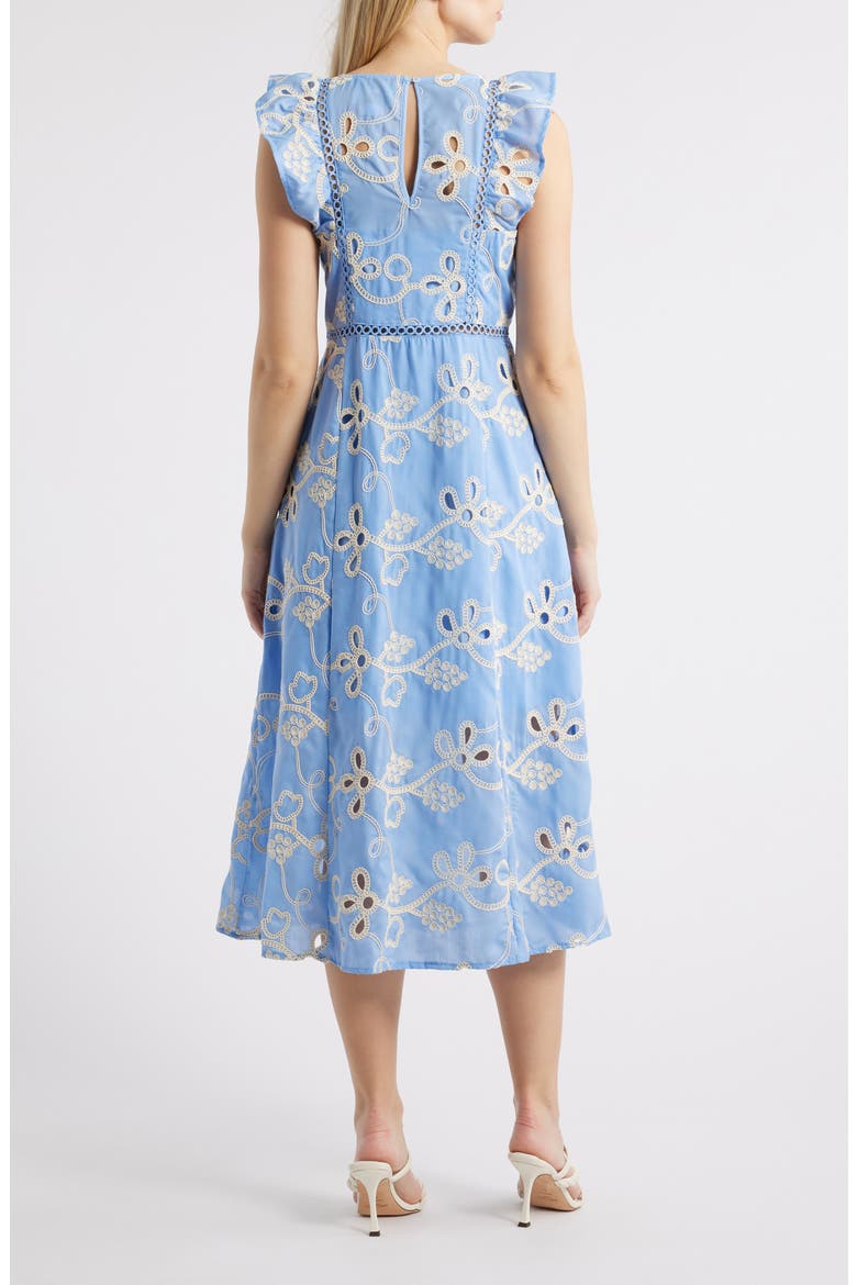 Rope Embroidery A-Line Dress, Alternate, color, LIGHT BLUE