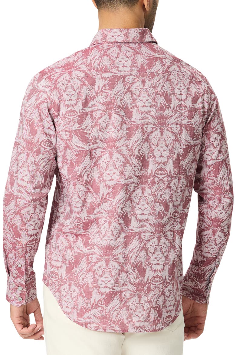 Dubois Printed Cotton Shirt, Alternate, color, PINK
