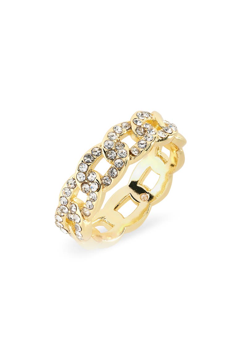 Pavé Chain Band Ring, Main, color, GOLD
