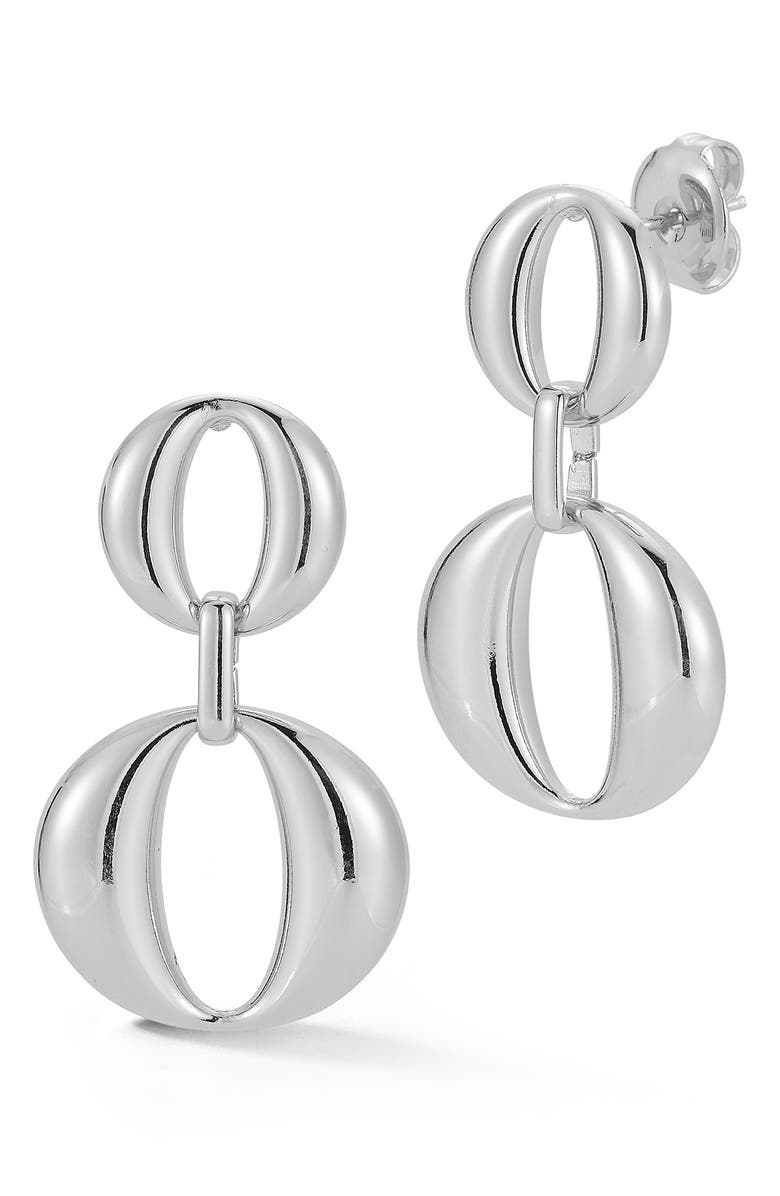 GLAZE JEWELRY Double Drop Earrings, Main, color, Silver