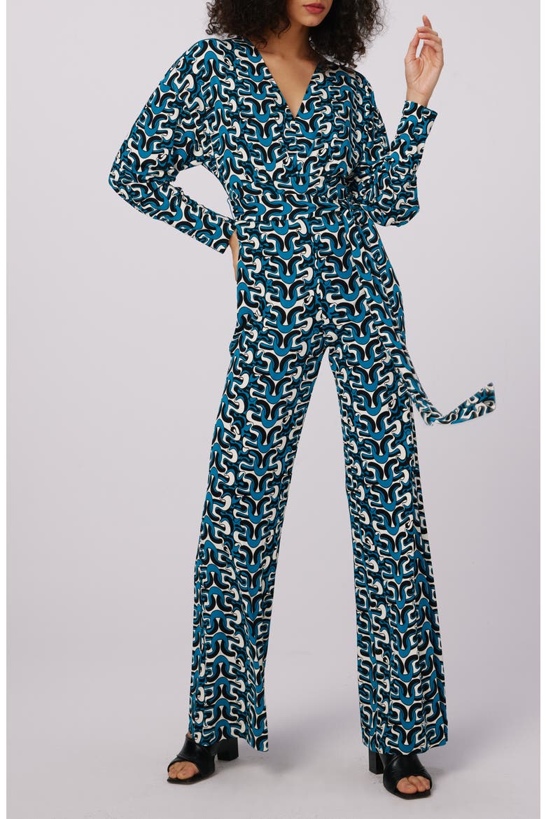 Marilou Abstract Print Long Sleeve Jumpsuit, Main, color, INTERLOCK