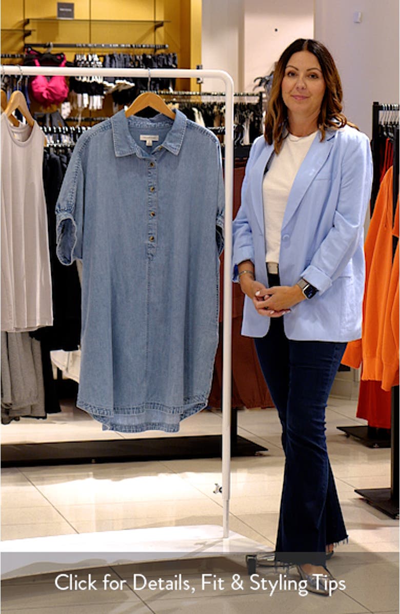 Chambray Polo Shift Dress, sales video thumbnail