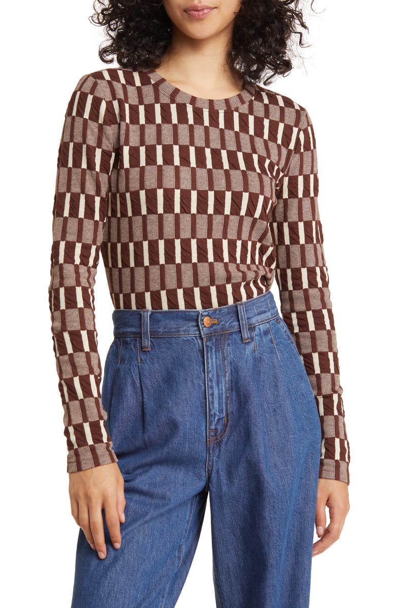 Madewell Fine Rib Long Sleeve Supercrop T-Shirt, Main, color,