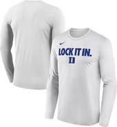 Nike Men's Nike  White Duke Blue Devils 2026 On-Court Bench Long Sleeve T-Shirt