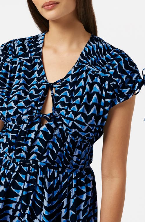Scotch & Soda Abstract Print Cotton Poplin Midi In House Of Mirrors Blue