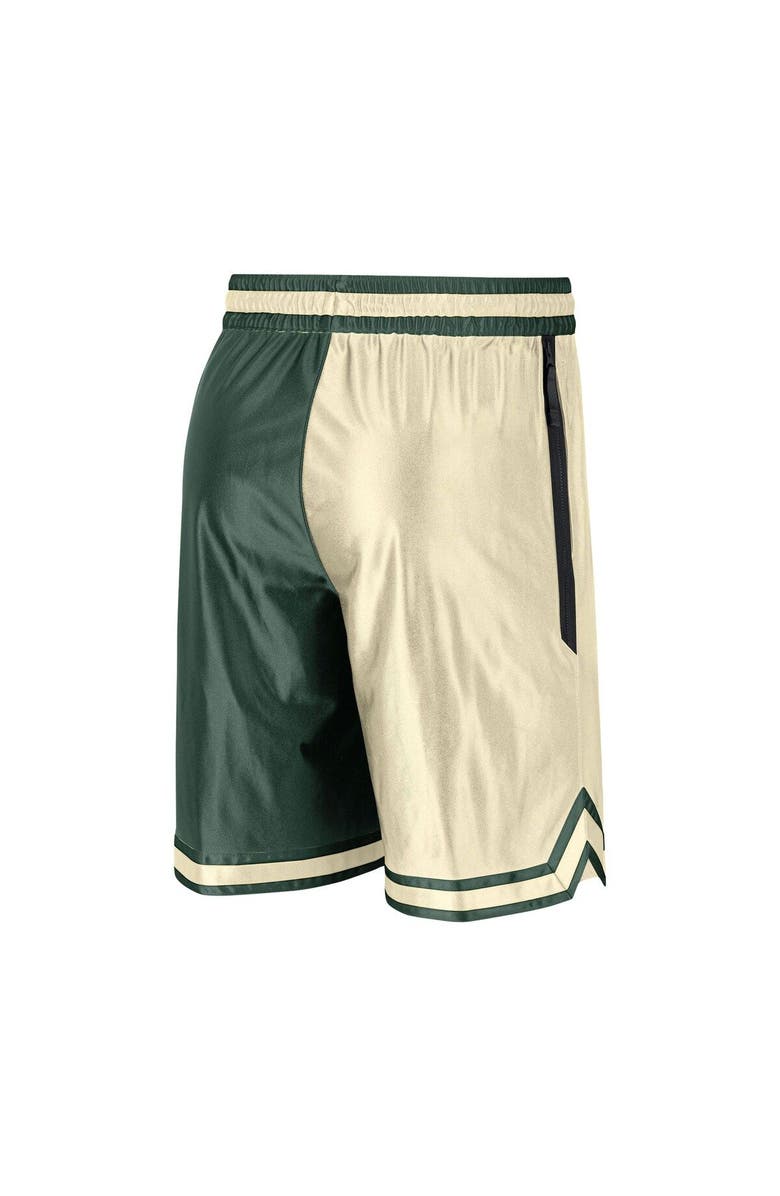 Nike Men's Nike Hunter Green/Cream Milwaukee Bucks Courtside Versus Force Split DNA Performance Shorts, Alternate, color, Hunter Green