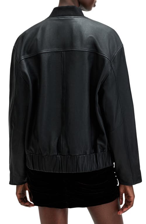 Shop Allsaints Yara Leather Bomber Jacket