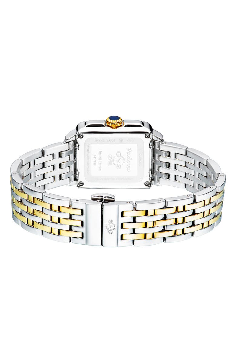 GEVRIL GV2 Women's Badova Diamond Dial Two-tone Bracelet Watch, 27mm, Alternate, color,
