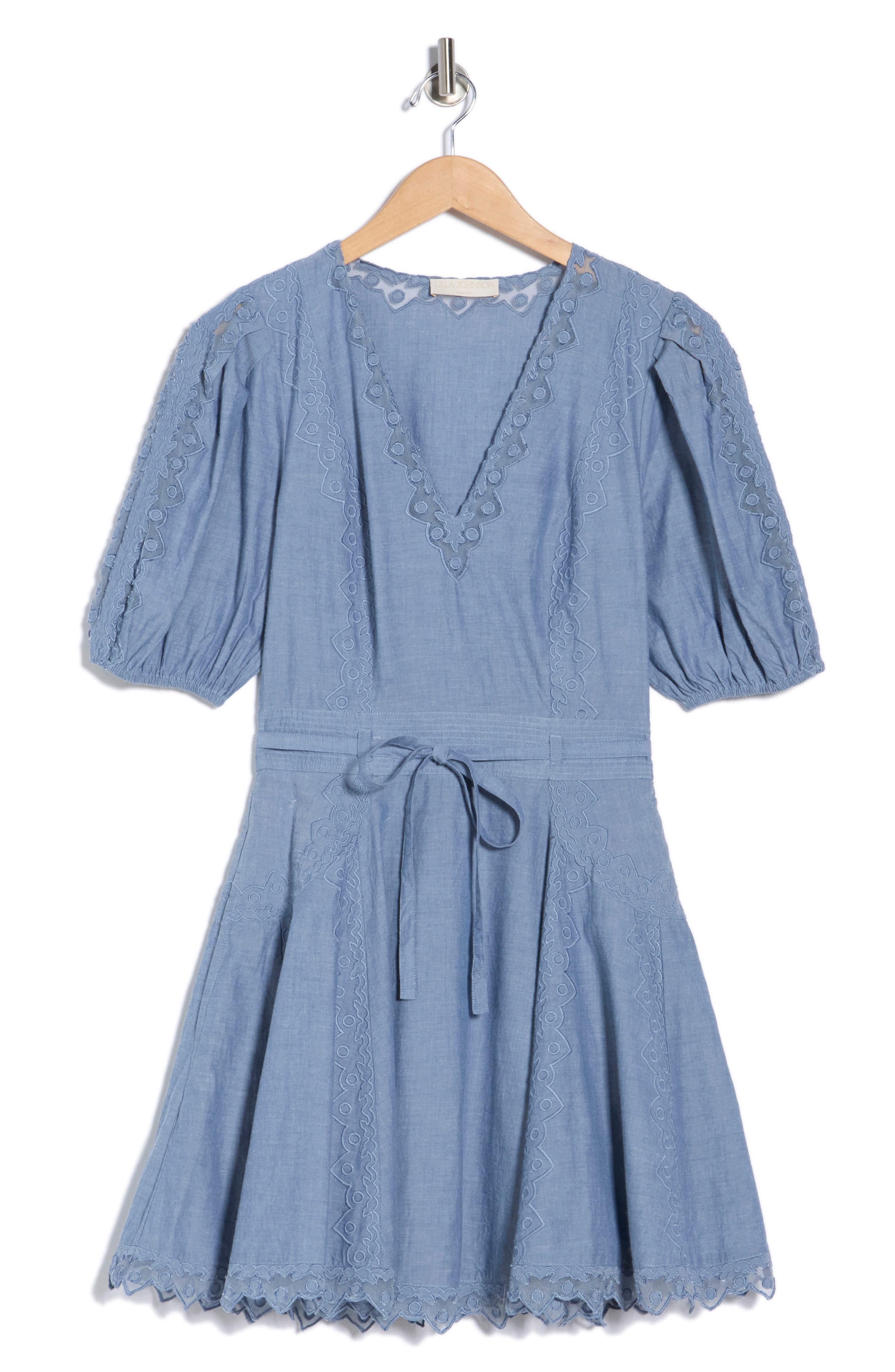 Ulla Johnson Camilla Mesh Detail Cotton Minidress