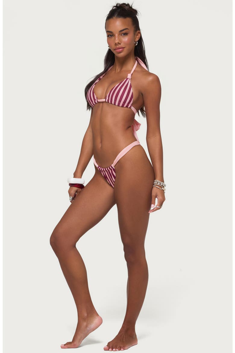 Esmer Knotted Tie Strap Bikini Top, Alternate, color, PINK