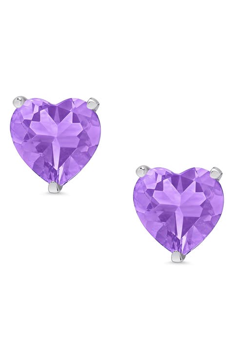 Kids' Cubic Zirconia Heart Stud Earrings