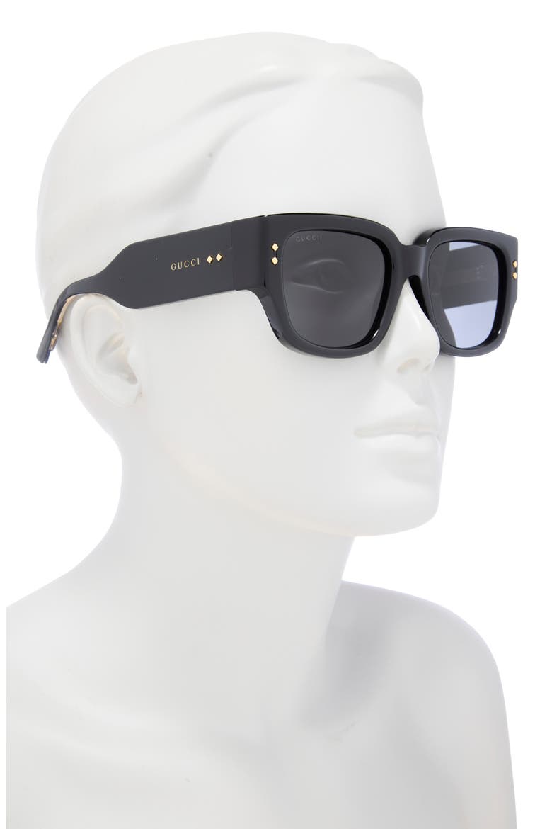 54mm Square Sunglasses, Alternate, color, BLACK BLACK GREY