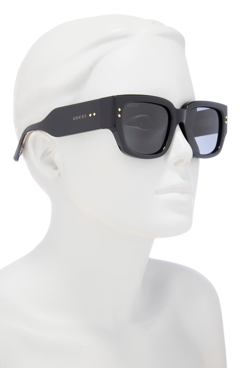 Gucci 54mm Square Sunglasses, Alternate, color, Black Black Grey