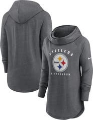 Nike Women's Nike Heather Charcoal Pittsburgh Steelers Raglan Funnel Neck Pullover Hoodie