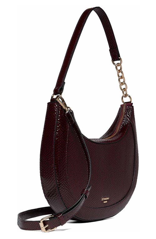 Dune London Diversions Faux Leather Shoulder Bag In Burgundy