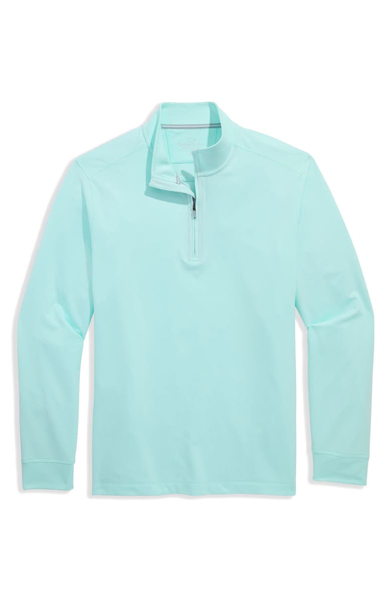 vineyard vines Performance Club Quarter-Zip Pullover, Main, color, Crystal Blue