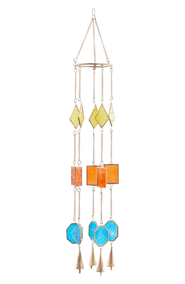 Novogratz Colored Glass Wind Chime, Main, color, 