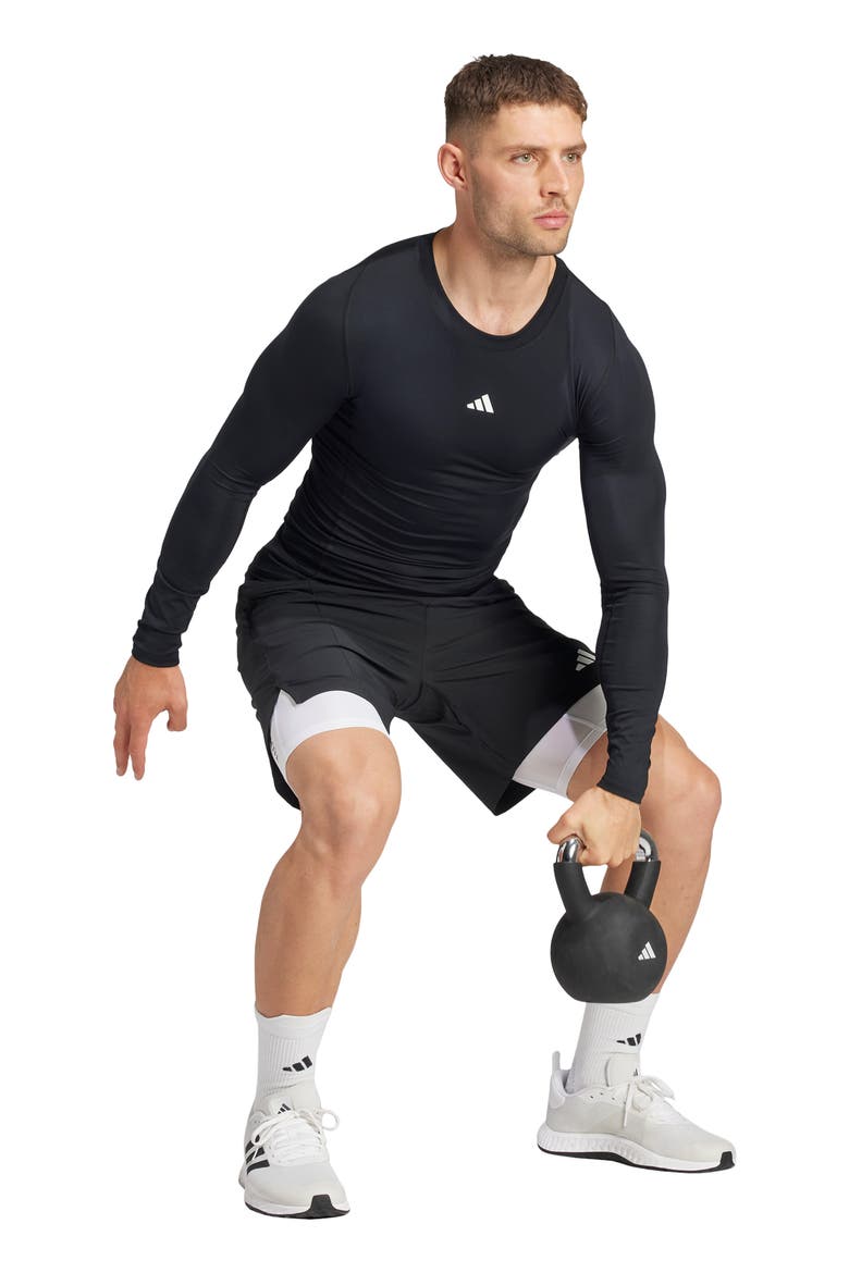 Techfit AEROREADY Long Sleeve Training T-Shirt, Alternate, color, BLACK