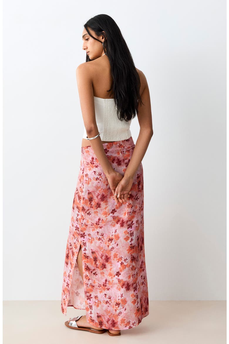 Floral Print Maxi Skirt, Alternate, color, PASTEL PINK