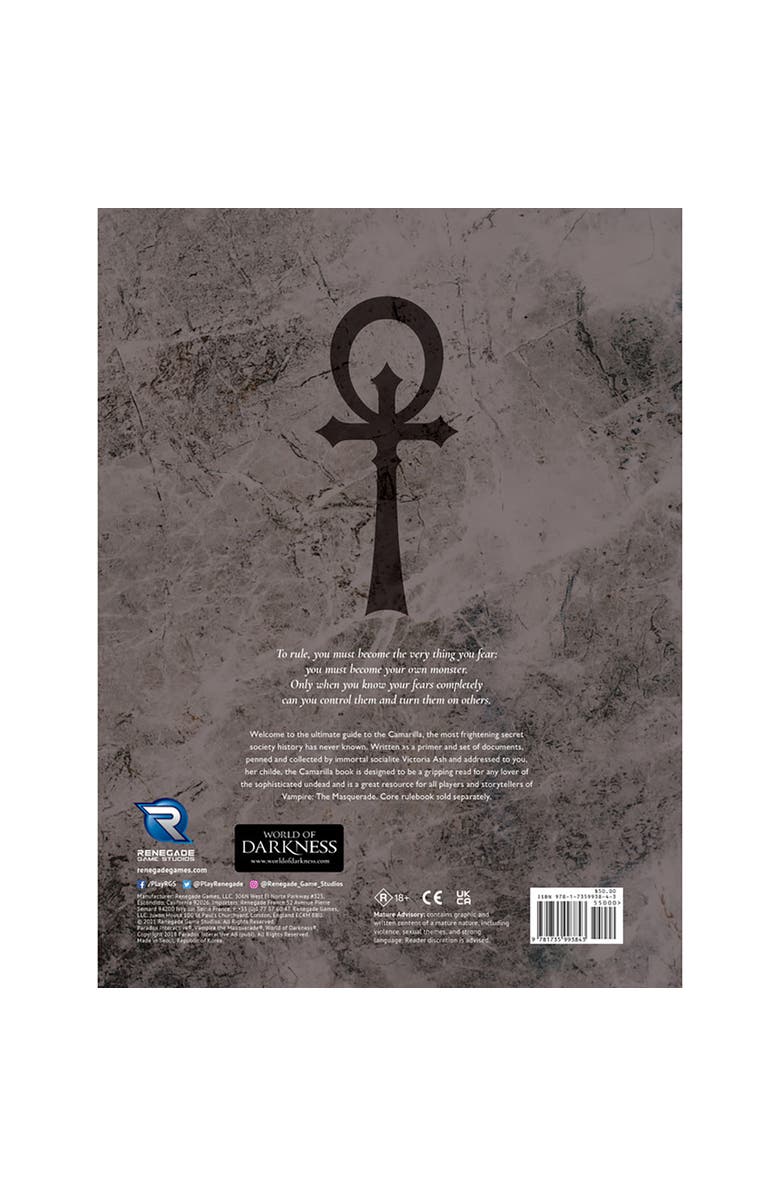 Renegade Game Studios Vampire The Masquerade 5th Edition Roleplaying Game Camarilla Sourcebook, Alternate, color, Multicolored