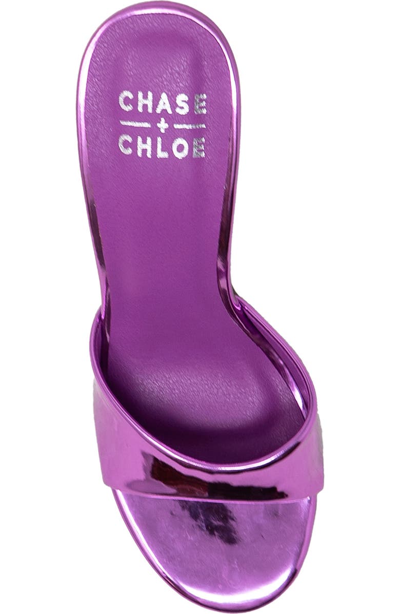 CHASE AND CHLOE Slide Stiletto Sandal, Alternate, color, Purple Mirror