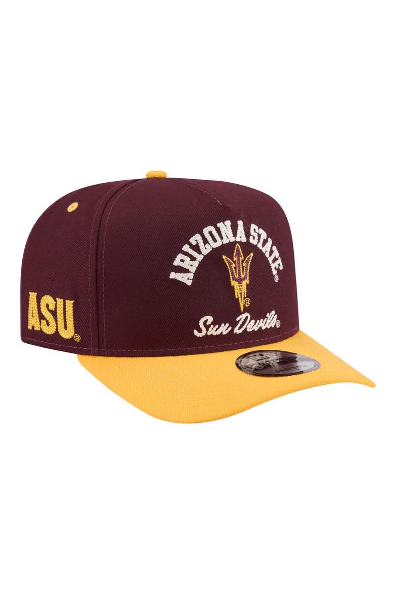 Men's New Era  Maroon/Gold Arizona State Sun Devils Two-Tone Arched 9FIFTY Snapback Hat, Main, color, Maroon