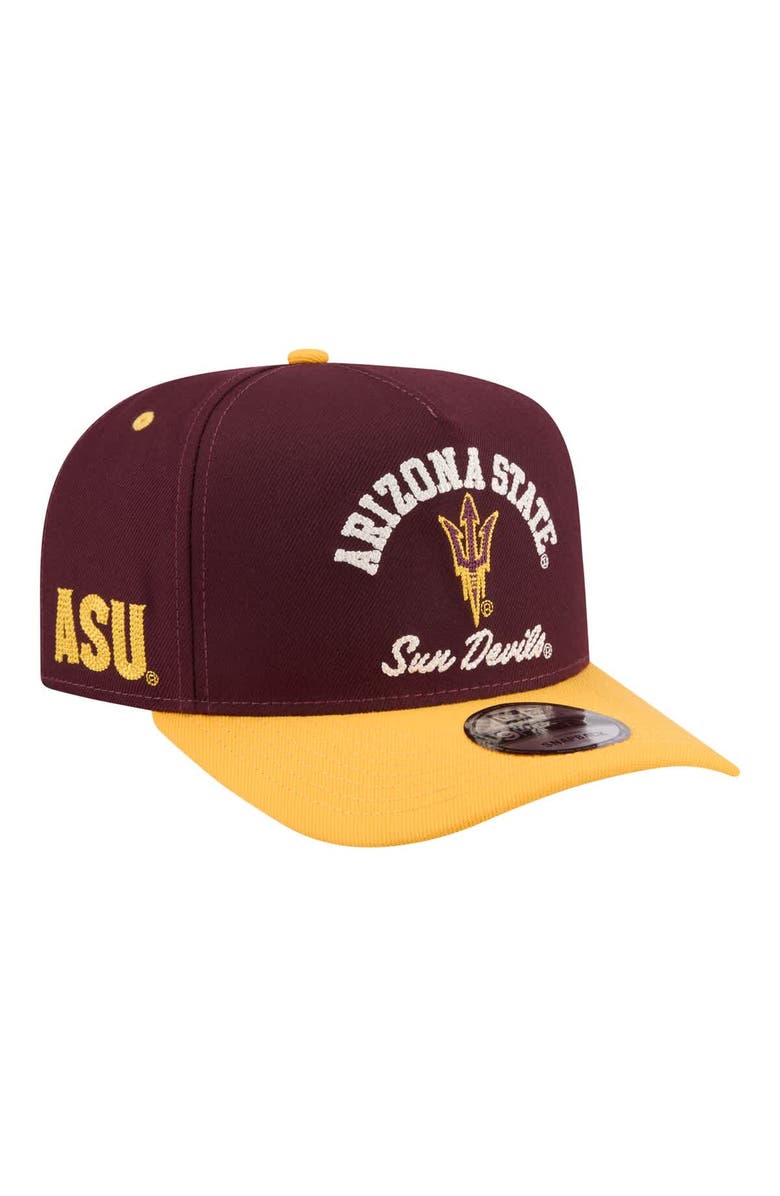New Era Men's New Era Maroon/Gold Arizona State Sun Devils Two-Tone Arched 9FIFTY Snapback Hat, Main, color, Maroon