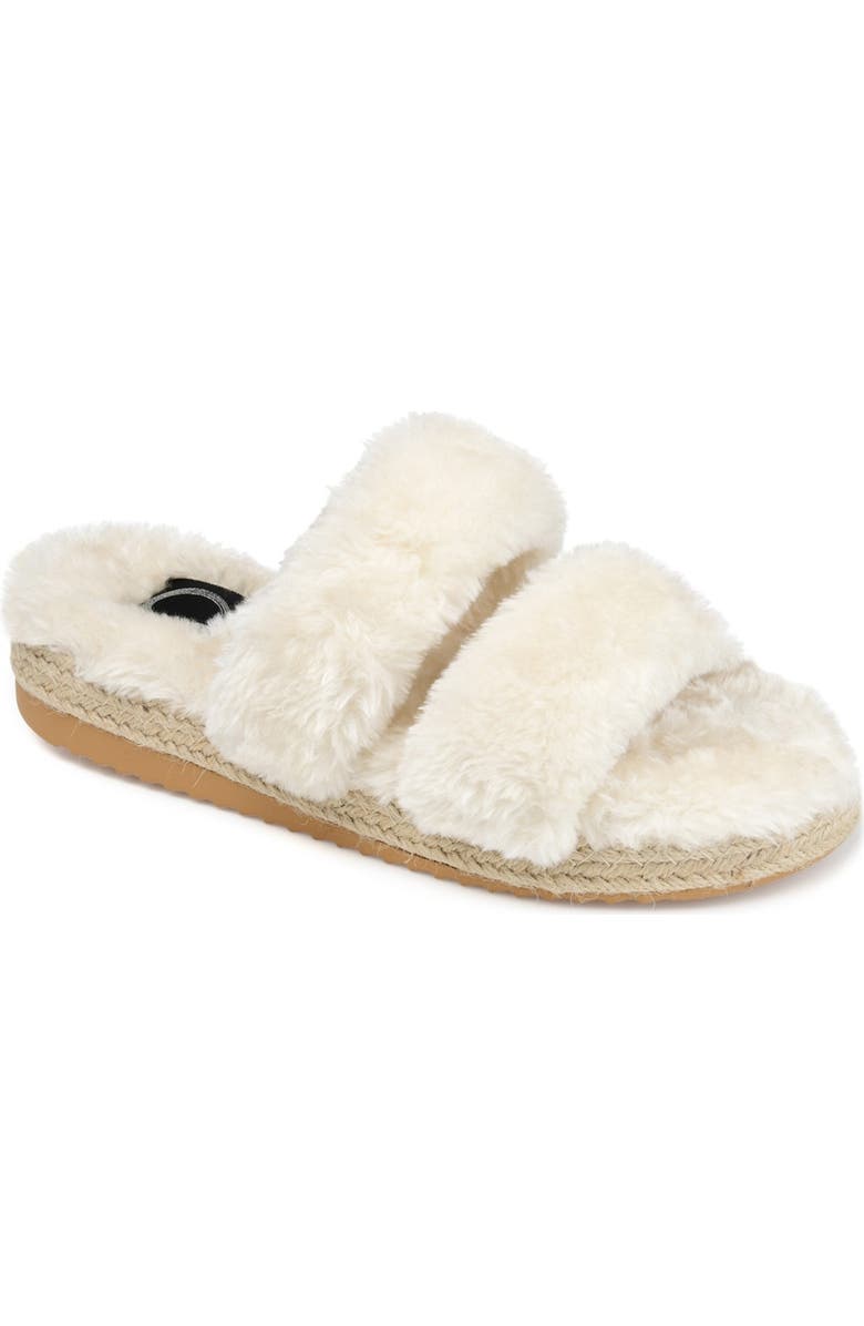 Journee Collection JOURNEE Relaxx Faux Fur Slipper, Main, color, Ivory