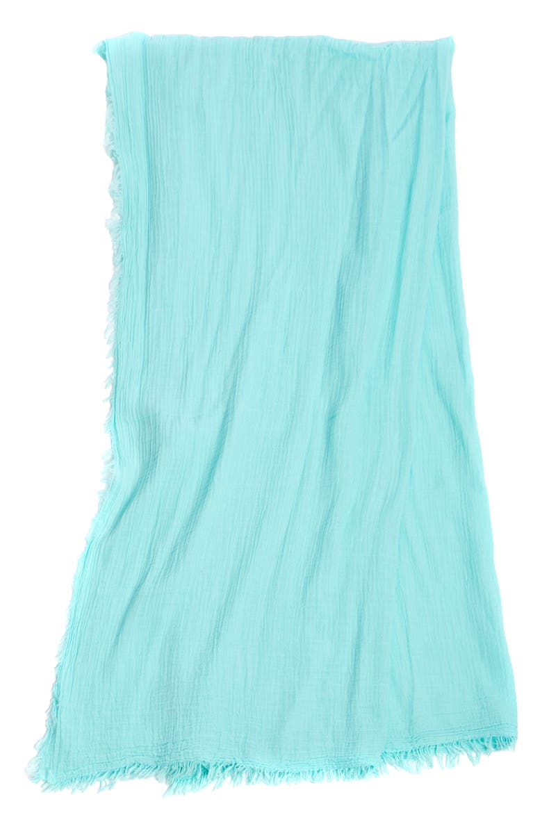SAACHI Gauze Cotton Scarf, Alternate, color, Aqua