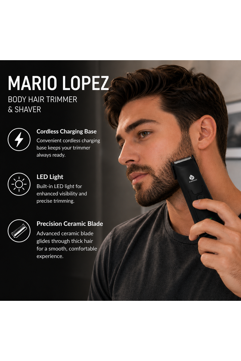 Wireless Body Hair Trimmer & Shaver, Alternate, color, Black