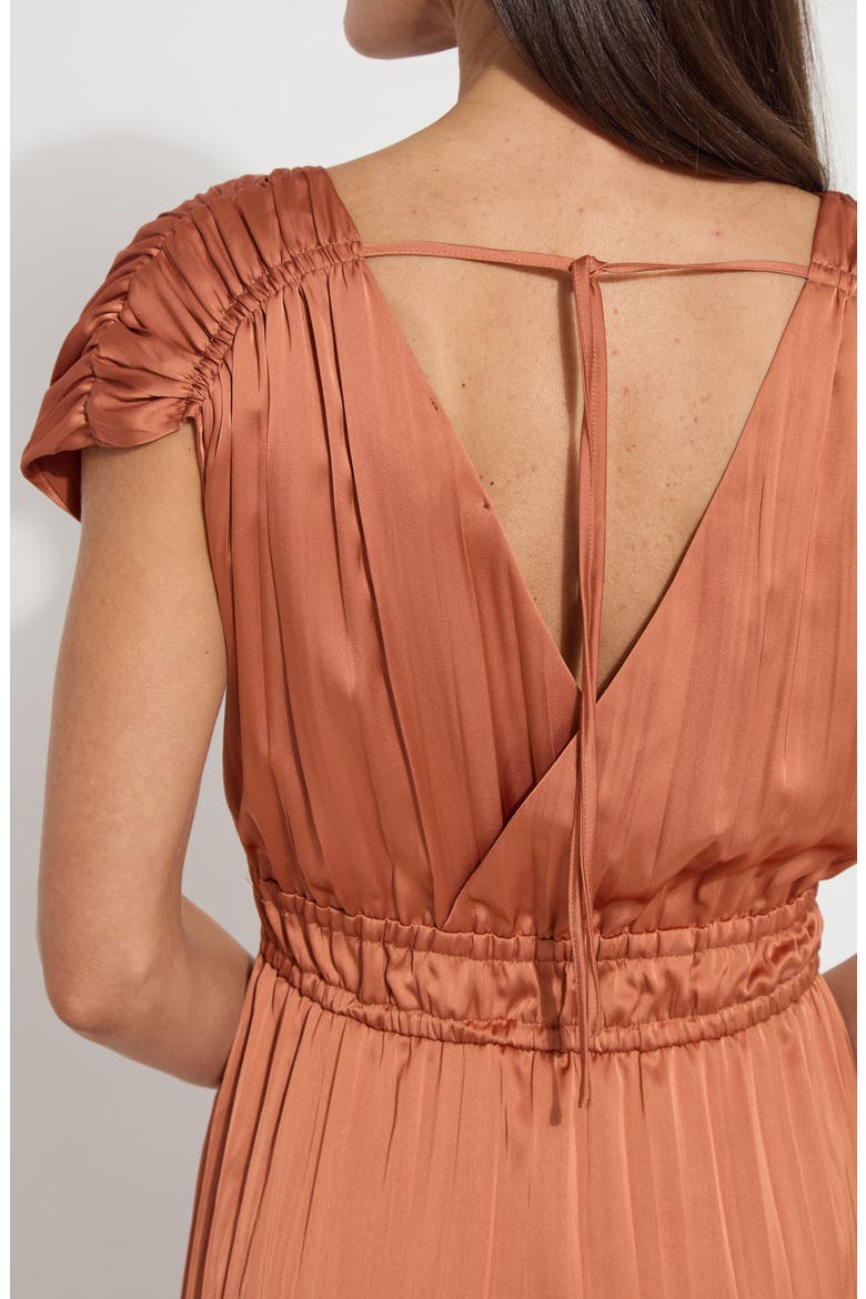 Maite Packable Pleated Maxi Dress, Alternate, color, SAFFRON