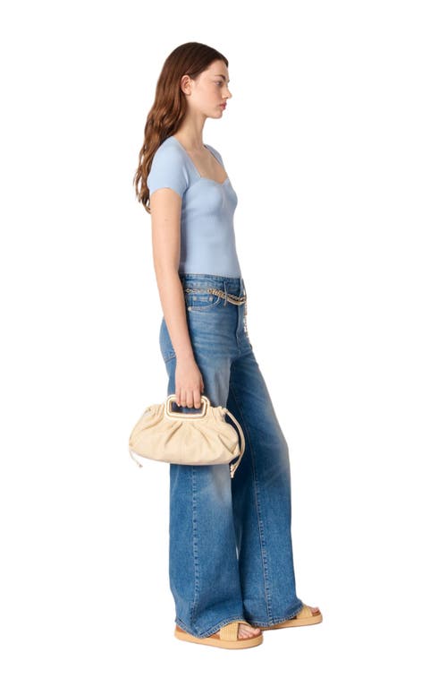 Maje Rib Knit Top In Blue Sky