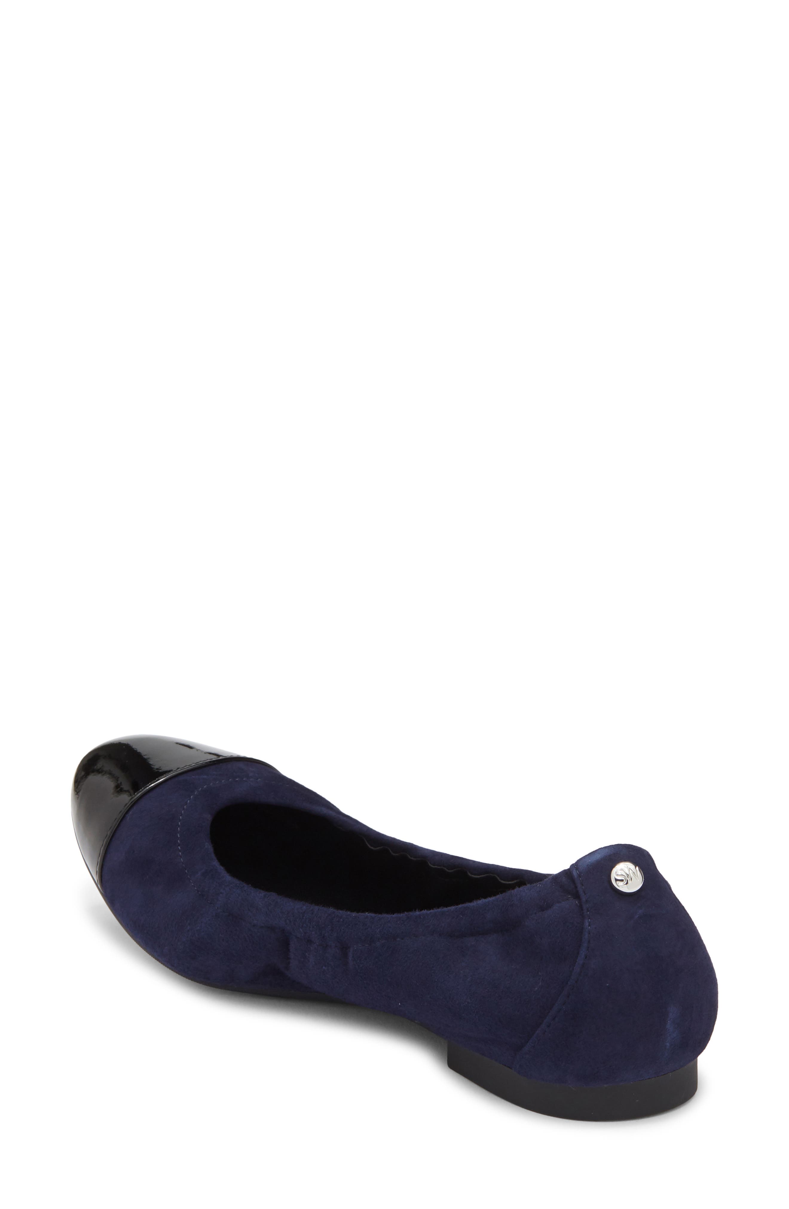 Stuart Weitzman Gabby Ballet Flat, Alternate, color, Nice Blue/ Black