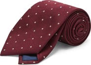 MANGO Polka Dot Silk Blend Tie