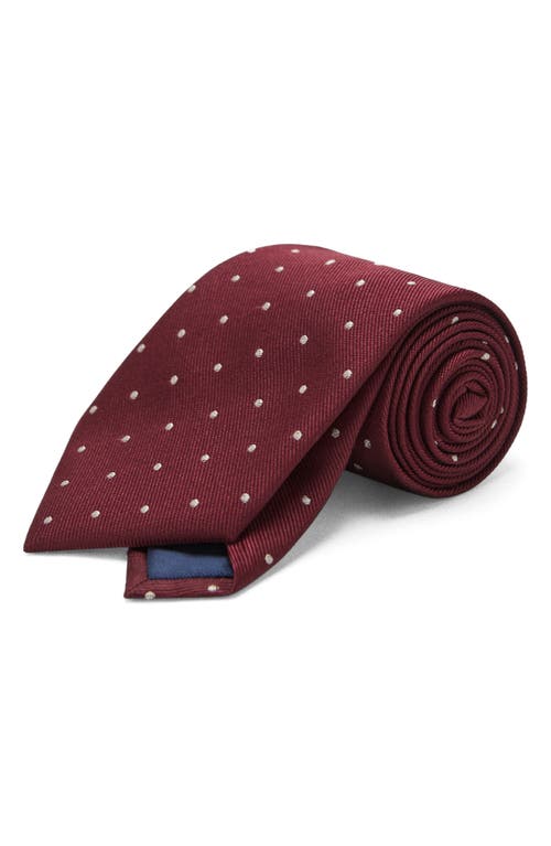 Mango Polka Dot Silk Blend Tie In Red