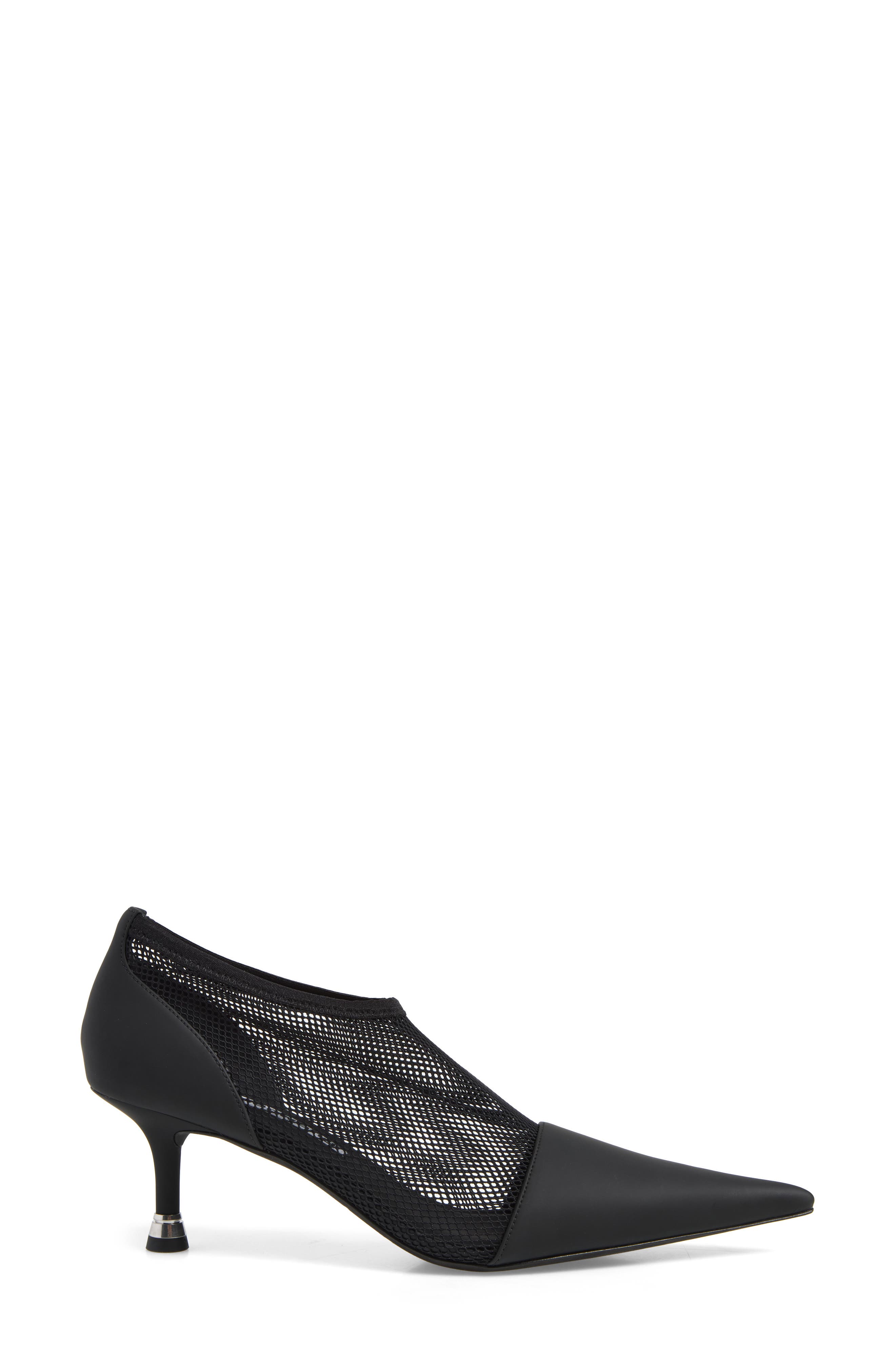 Fei Mesh Pointed Toe Bootie, Alternate, color, BLACK