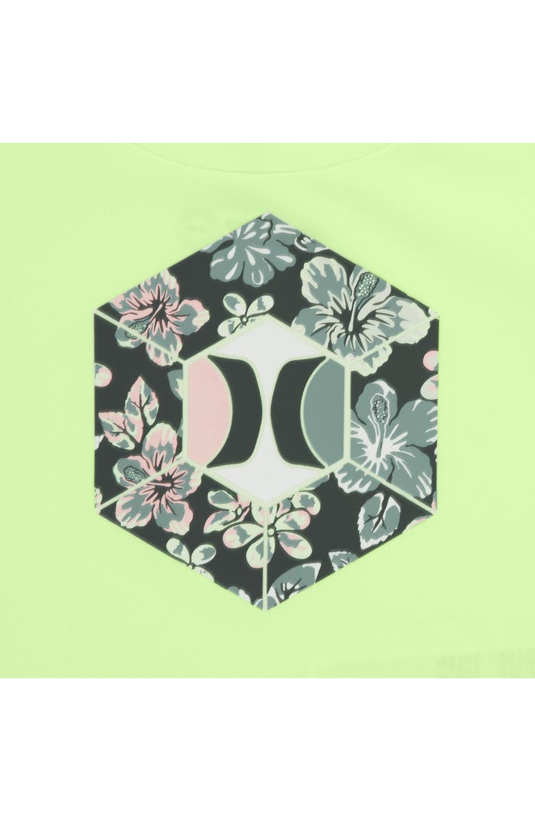 Hurley Kids' Multi Mini Floral Two-Piece Rashguard Swimsuit, Alternate, color, 