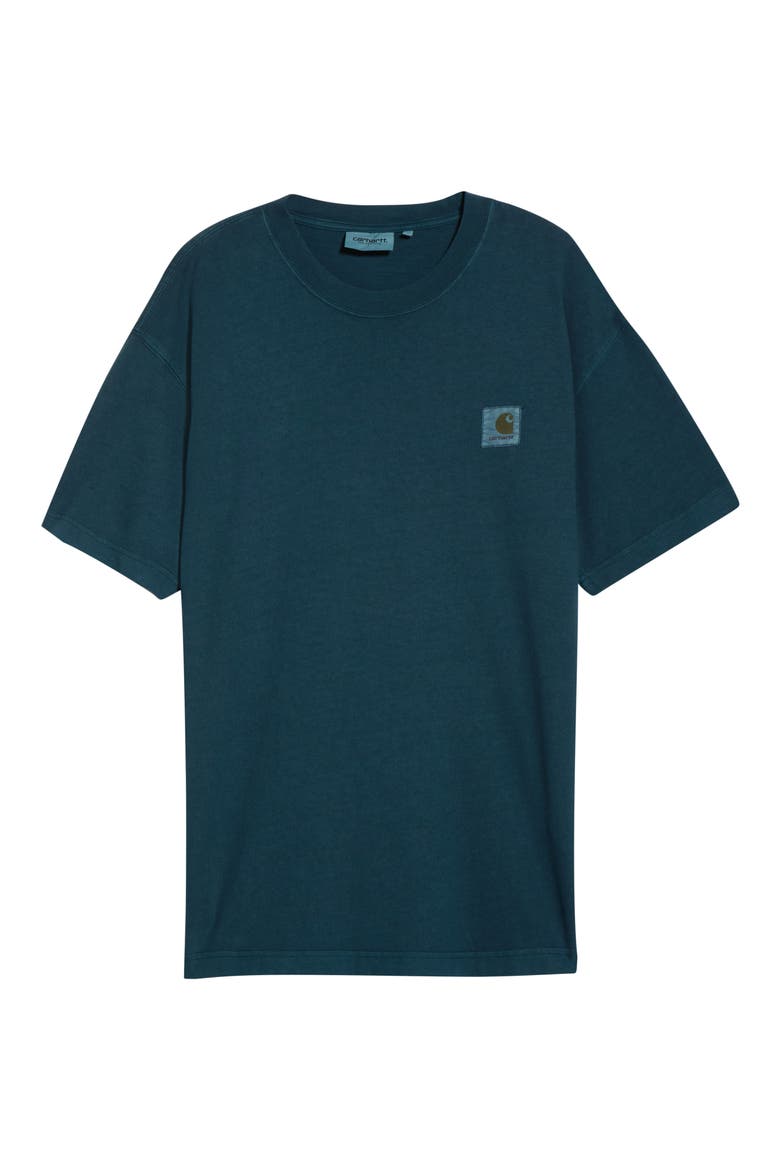 Vista Loose Fit Logo T-Shirt, Alternate, color, DEEP LAGOON GARMENT DYED
