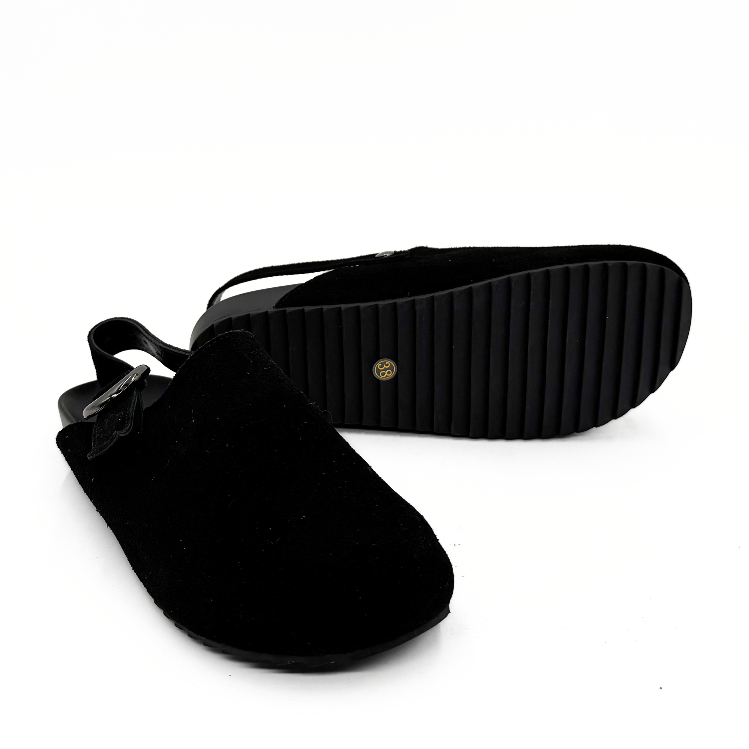 Amie Rafa Toni Suede Clogs, Alternate, color, Black