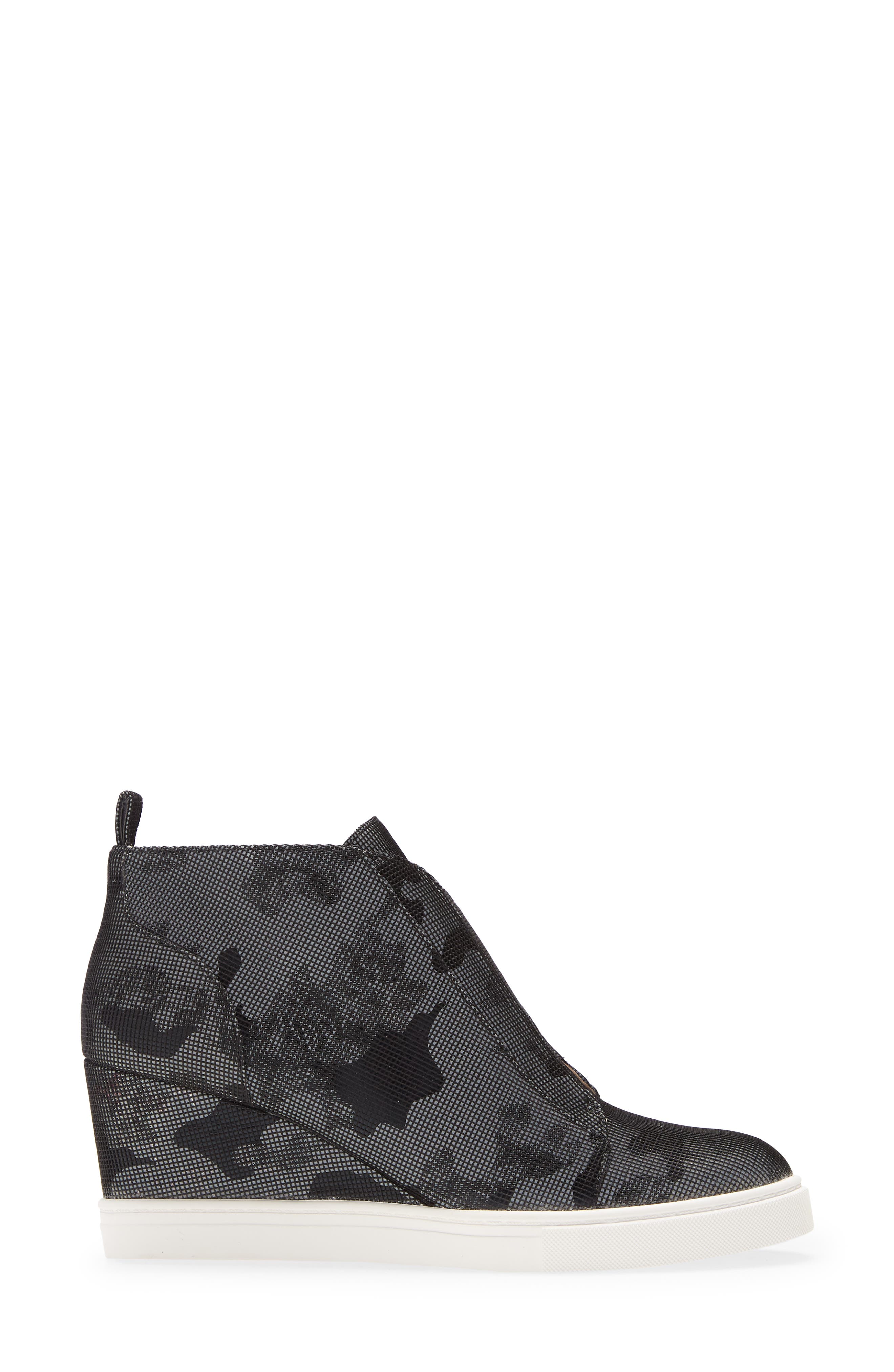 Felicia Wedge Sneaker, Alternate, color, BLACK CAMO FABRIC