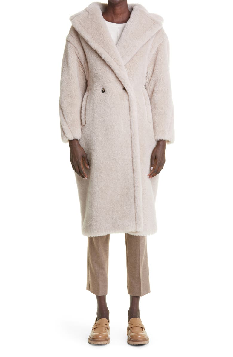 Max Mara Tedgirl Oversize Double Breasted Alpaca Blend Coat, Main, color, Beige