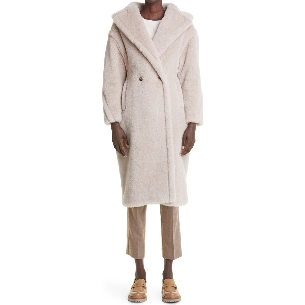Max Mara Tedgirl Oversize Double Breasted Alpaca Blend Coat In Neutral