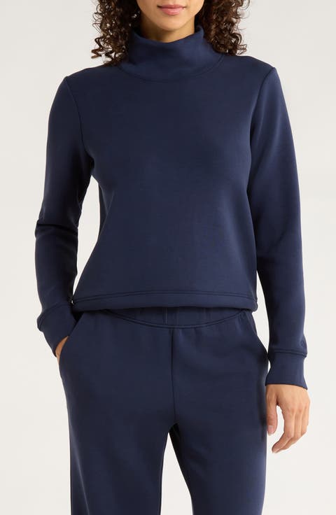 Dreamweave Recycled Polyester Blend Mock Neck Sweatshirt