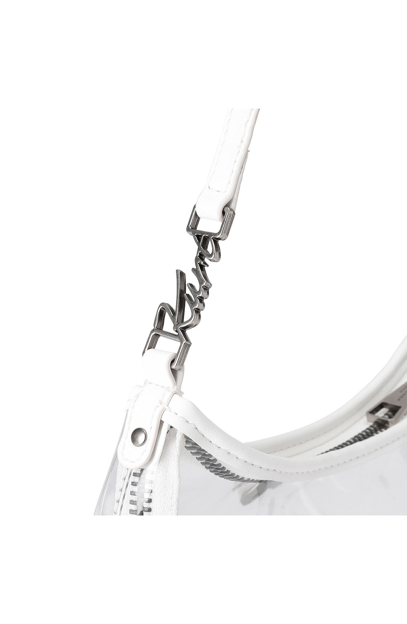 Kurt Geiger London Kurt Mini Vinyl Shoulder Bag, Alternate, color, Clear White