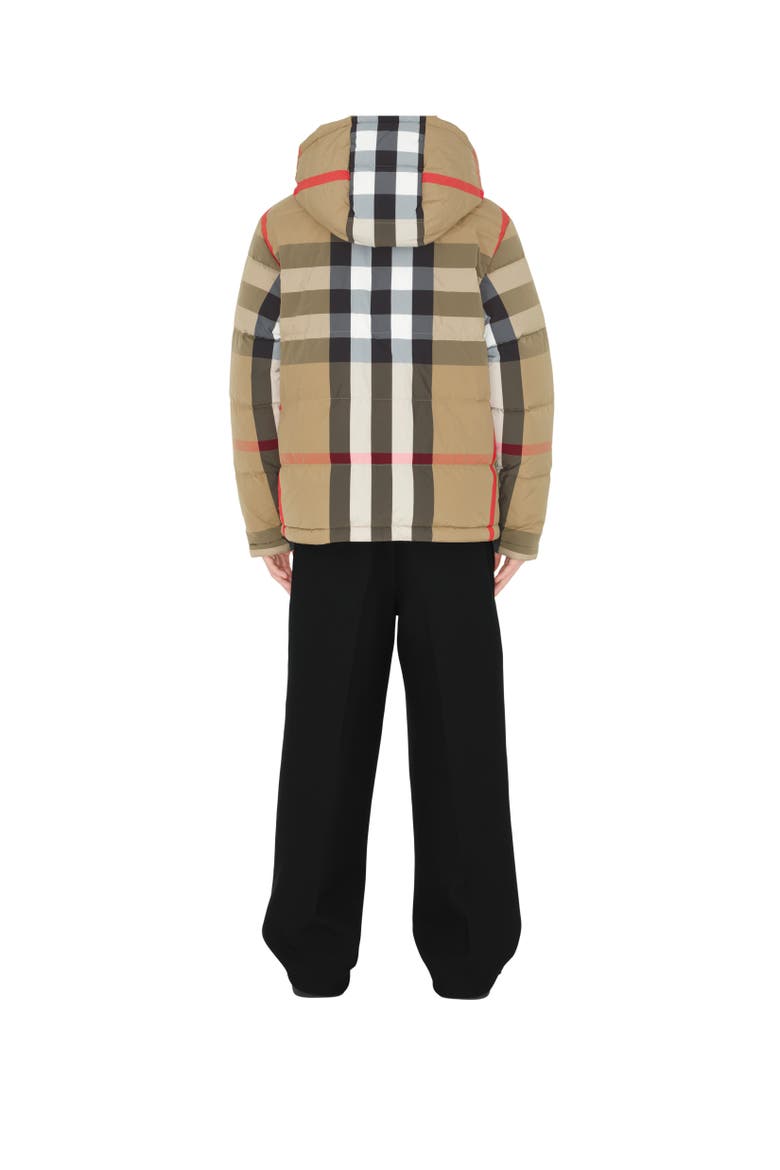 Reversible Check Nylon Puffer Jacket, Alternate, color, Archive beige/black