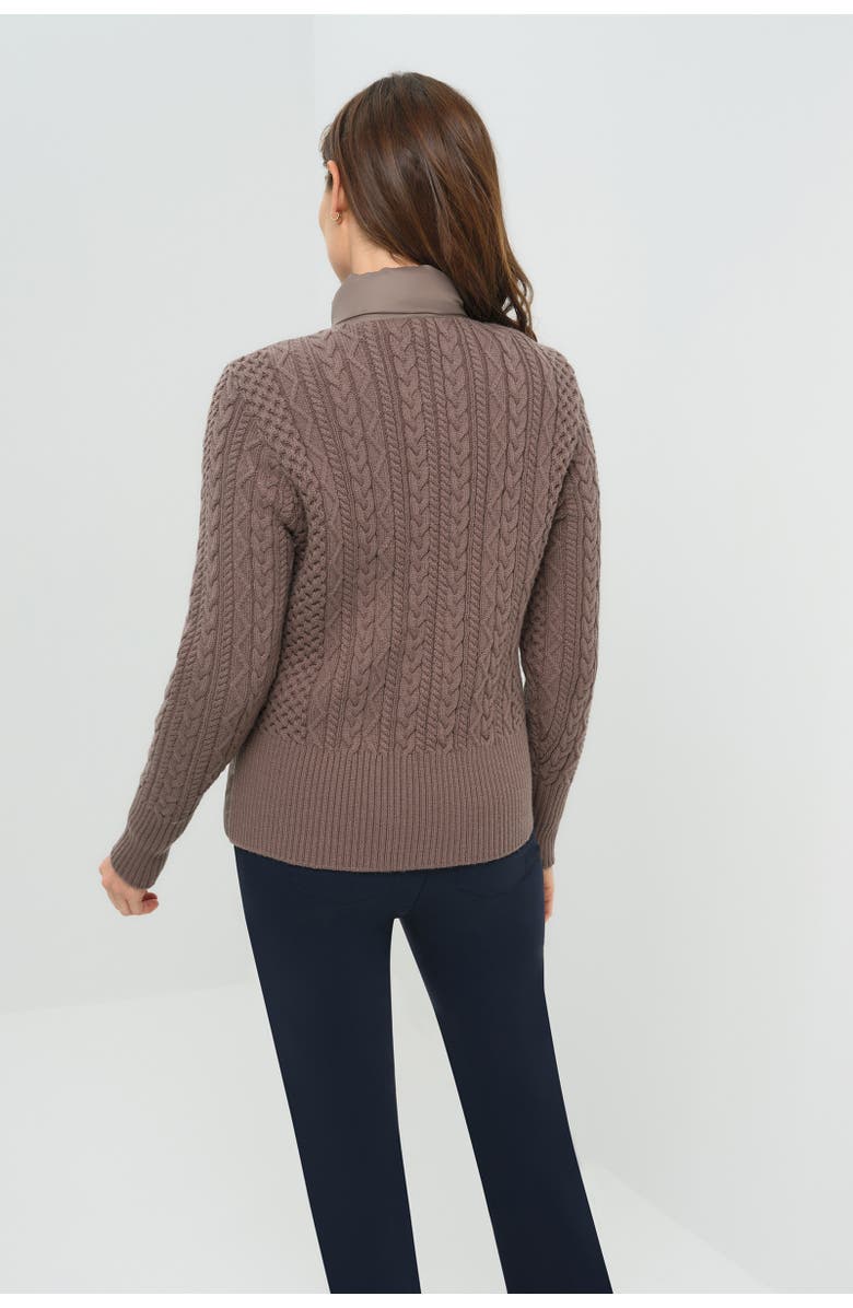 Anatomie Nina Puffer Jacket with Knit Back and Sleeves, Alternate, color, Taupe