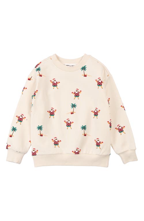 Miles Baby Kids' Hawaiian Santa Print Fleece Sweatshirt In Neutral